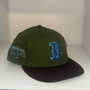 New Era Olive and Brown Hat with Blue Logo